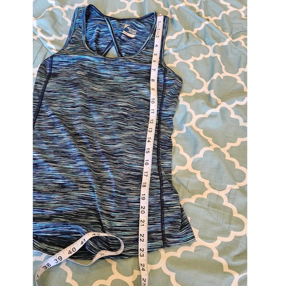Old Navy Active XS Blue Go-Dry Racerback Tank Fitted Athletic Workout Top - Picture 5 of 6